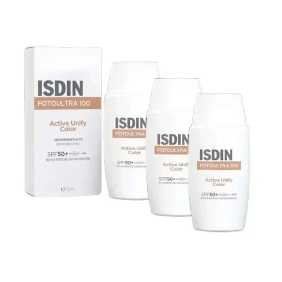 Isdin Fotoultra Active Unifying With Colour Spf 50+, 3X50 мл, активний тонуючий крем для обличчя: ціни та характеристики