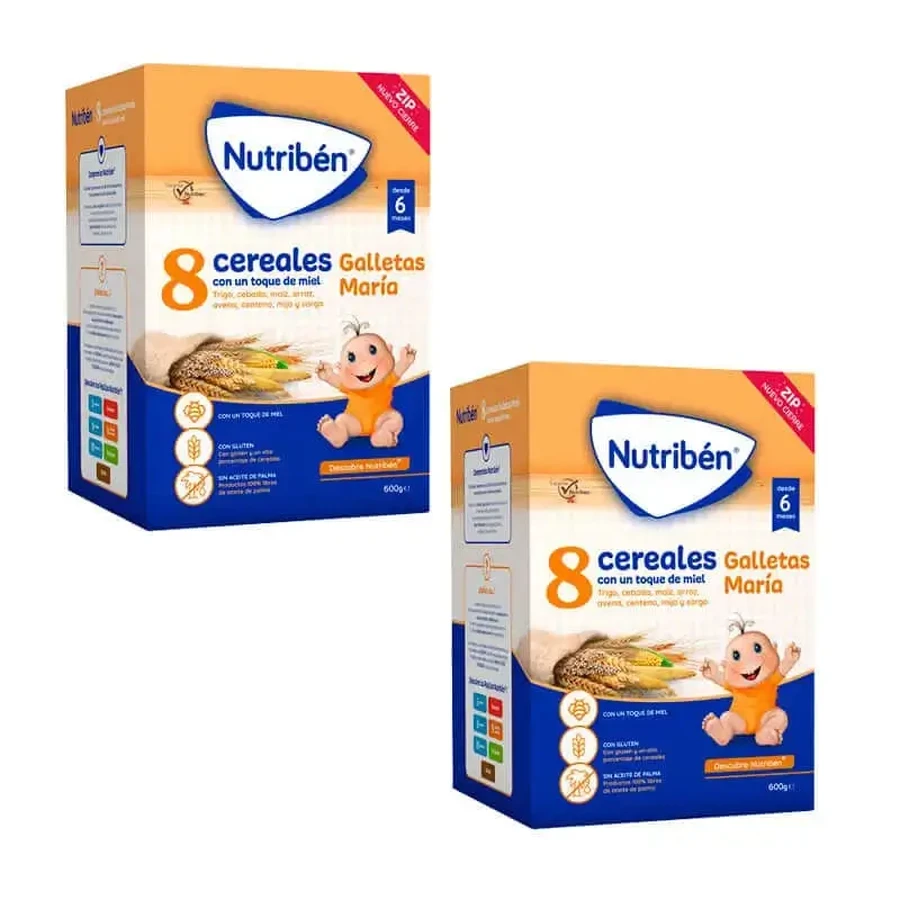 Печиво Nutriben Papilla 8 злаків Медова Марія, 600 г х 2 х 2: ціни та характеристики