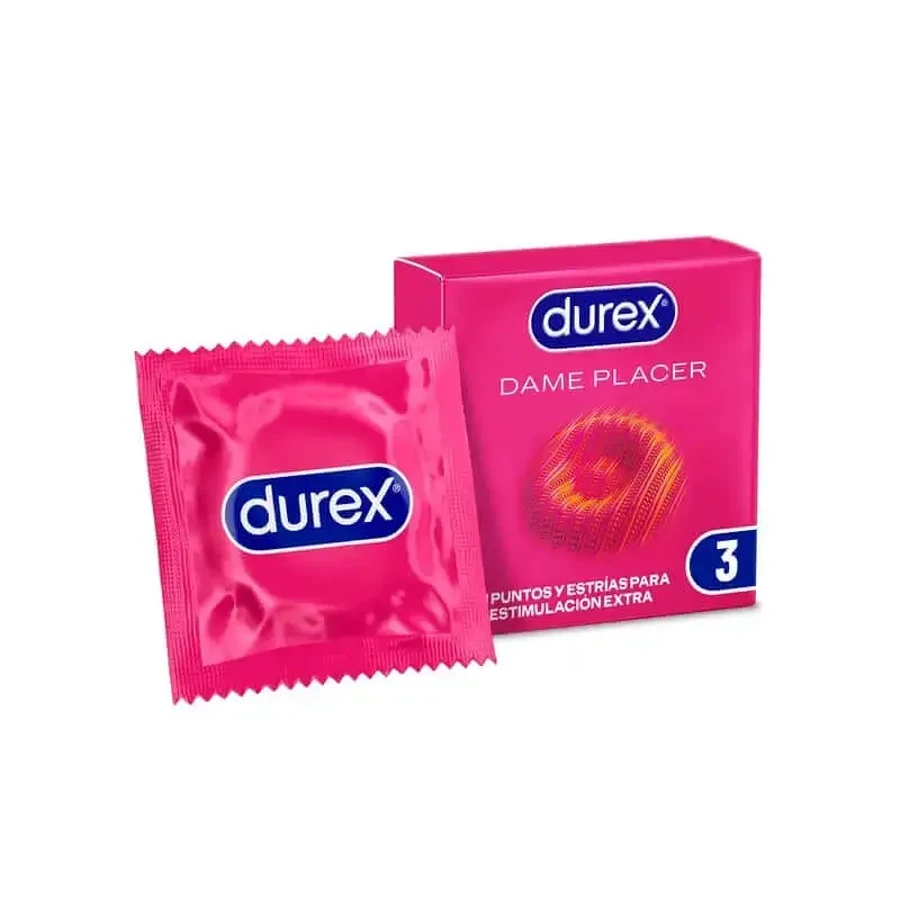 Презервативы Durex Give Me Pleasure с точками и гребнями для дополнительной стимуляции, 3 презерватива: цены и характеристики