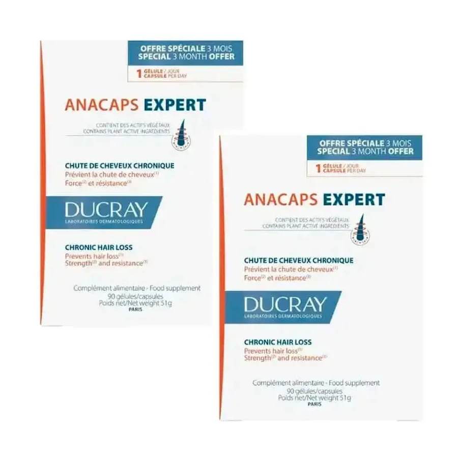 Ducray Anacaps Expert, упаковка 2 x 90 капсул: цены и характеристики