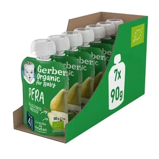 GERBER Пакет органічних грушевих пакетиків, 90 г х 7 шт.