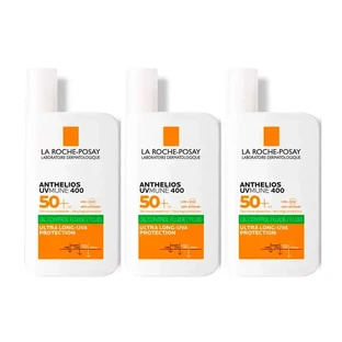 La Roche Posay Triple Anthelios Triple Anthelios Uv-Mune 400 Oil Control Invisible Fluid Spf50+ Colour Free, 3 X 50 Ml