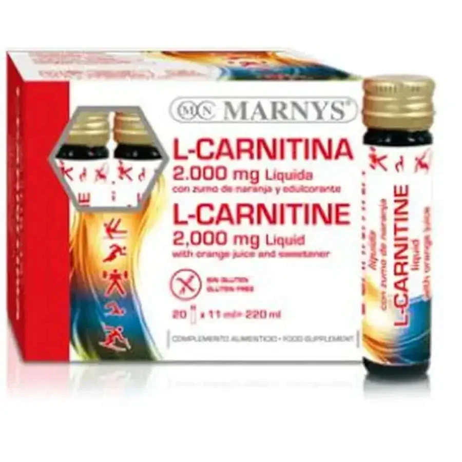 Marnys L-Carnitine 2000 зі смаком апельсина 20 ампул: ціни та характеристики
