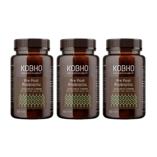 Потрійна пре-пост пробіотична добавка Kobho Labs, 3 x 60 капсул