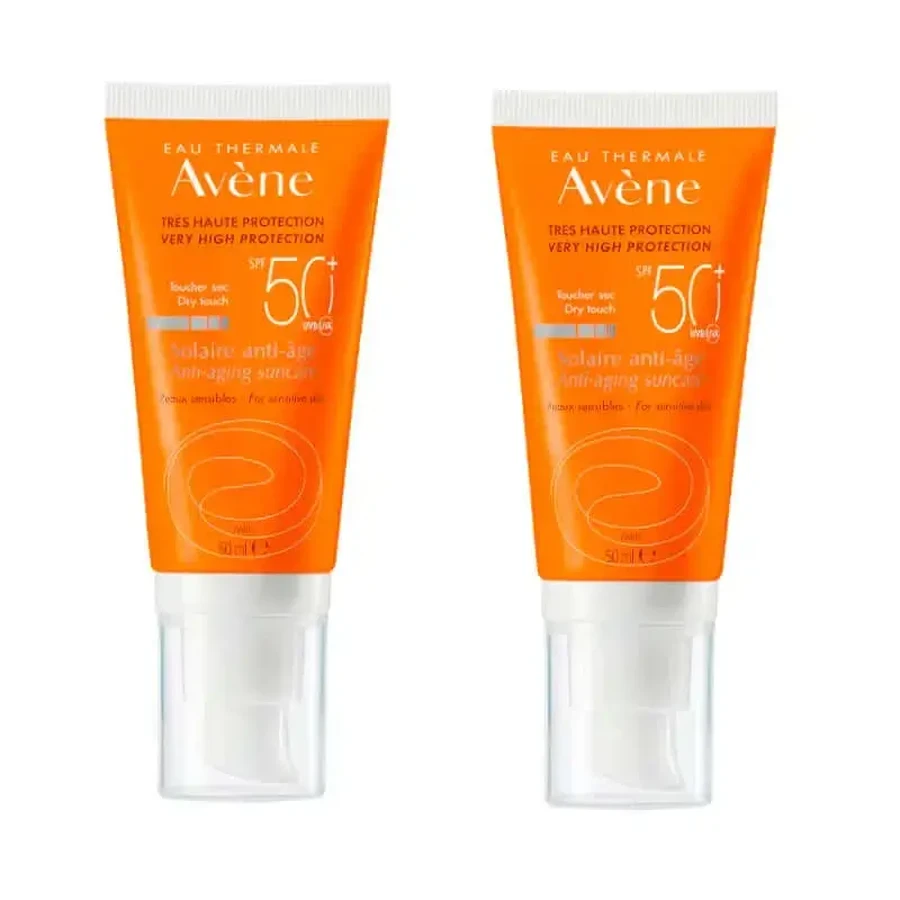 Сонцезахисний крем Avene Duplo Spf 50+ проти старіння, 2X50 мл: ціни та характеристики