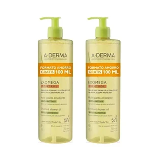 A-Derma Exomega Control Emollient масло для душа против раздражений, 2X750 мл