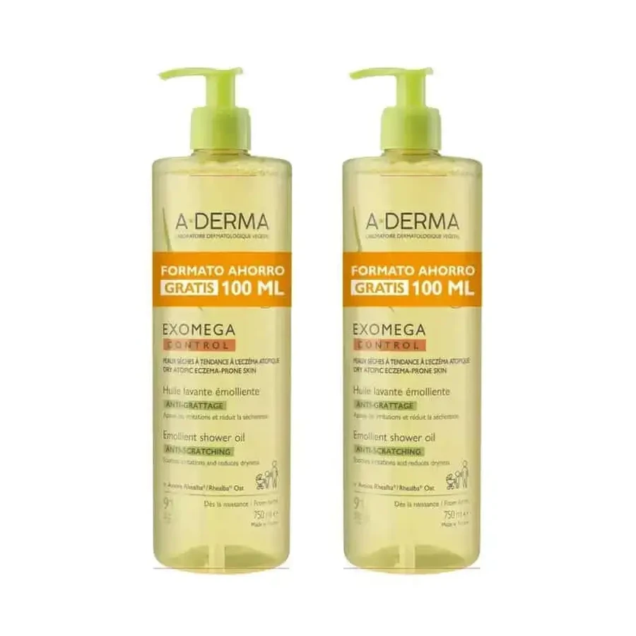 A-Derma Exomega Control Emollient масло для душа против раздражений, 2X750 мл: цены и характеристики