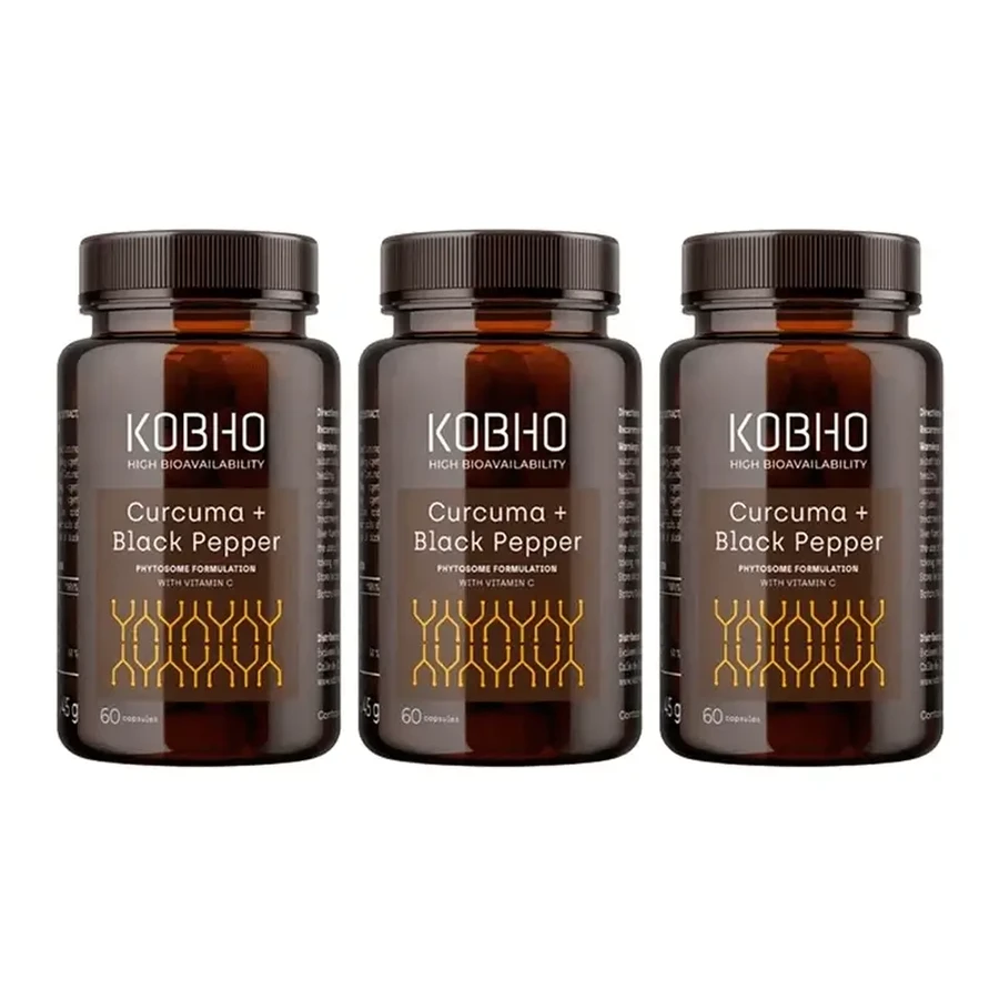 Добавка Kobho Labs Turmeric + Black Pepper, 3 x 60 капсул: цены и характеристики