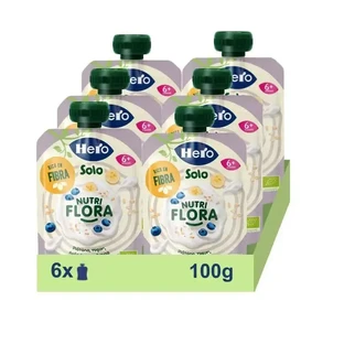 Hero Baby Pack Solo Nutriflora Банан, йогурт, черника и овсяные хлопья, 6 X 100 грамм