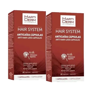 Капсули проти випадіння волосся Martiderm Hair System, упаковка 2 х 60 капсул