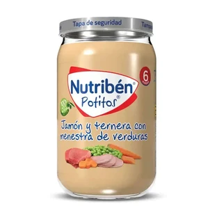 Потіто з шинки та яловичини з овочевим супом Nutribén, 235 г