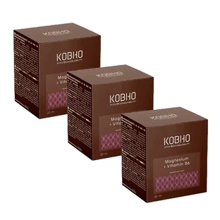 Добавка Kobho Labs Потрійний магній + вітамін B6, 3 х 20 флаконів