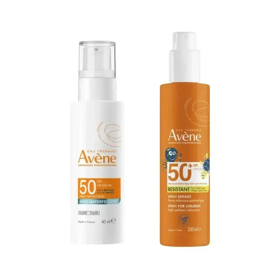 Avene Expert Anti-Imperfections Spf50 40 мл + Сімейний спрей Spf50+ 400 мл: ціни та характеристики