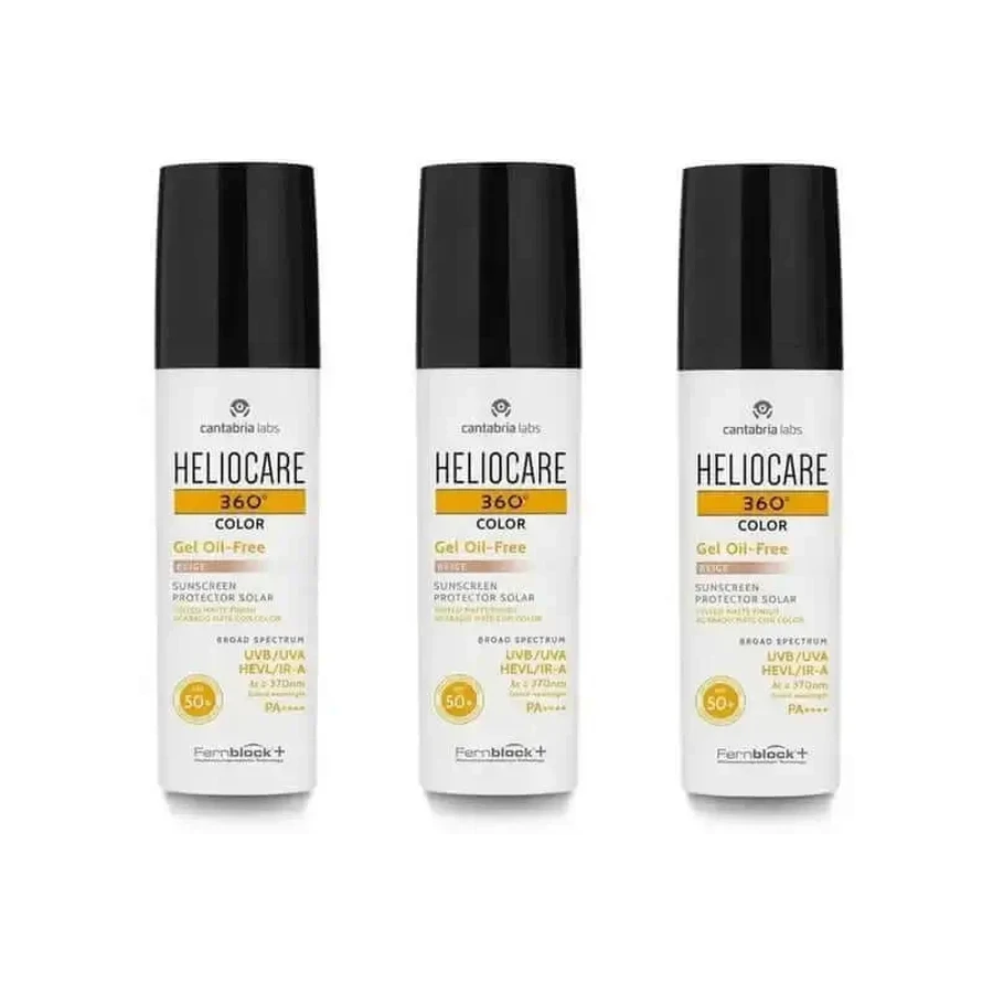 Гель-гель Heliocare 360º Кольоровий безмасляний бежевий Spf 50+, 3X50 мл, 3X50 мл: ціни та характеристики