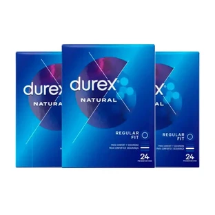 Презервативи Durex Natural Plus, упаковка 3 х 24 шт.
