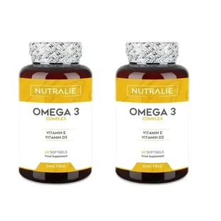 Nutralie Omega 3 Complex 2000Mg Epa Dha with Vitamin E + D, 2X60 Capsules