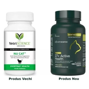VETRISCIENCE 27+ Active Health, мультивитамины для кошек, флакон, 100 жевательных таблеток