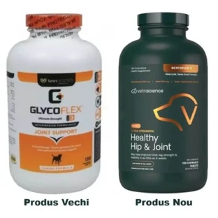 VETRISCIENCE Extra Strength Healthy Hip & Joint (Glycoflex stage3), XS-XL, добавка для суглобів для собак, пляшка, 120 жувальних таблеток