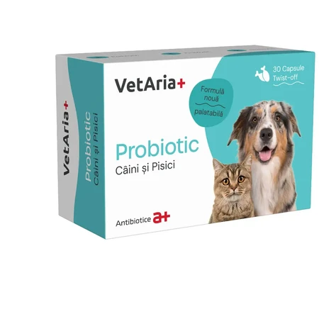 VETARIA+ Пробіотик, XS-XL, травна система та пробіотична добавка для собак та котів, курятина, коробка, 30 капсул: ціни та характеристики