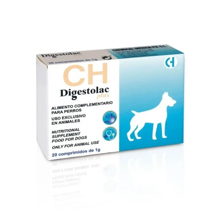 CHEMICAL IBERICA Digestolac Plus, XS-XL, добавка для пищеварительной системы для собак, коробка, 20 таблеток: цены и характеристики