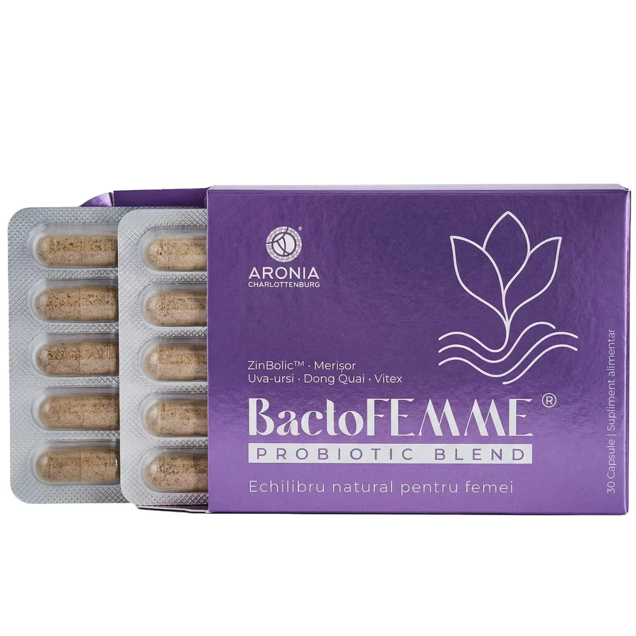 BactoFEMME - преміальна формула для жіночого балансу, 30 капсул, аронія: ціни та характеристики