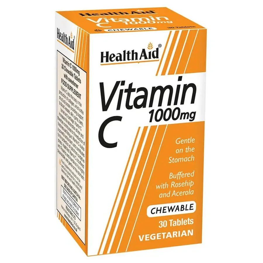 Health Aid Вітамін С 1000 мг жувальні таблетки зі смаком апельсина 30: ціни та характеристики