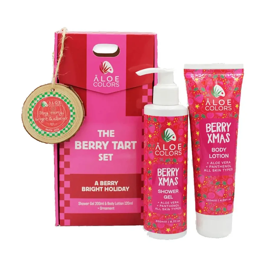 Набор Aloe+ Colours The Berry Tart с душем для тела 200 мл, молочком для тела 120 мл и рождественским украшением в подарок: цены и характеристики