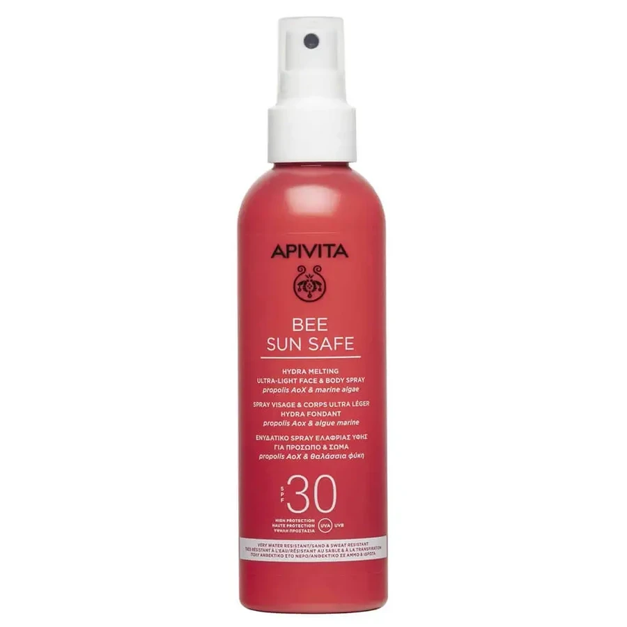 Apivita Bee Sun Safe Hydra Melting Ультралегкий спрей для обличчя та тіла SPF30 200 мл: ціни та характеристики