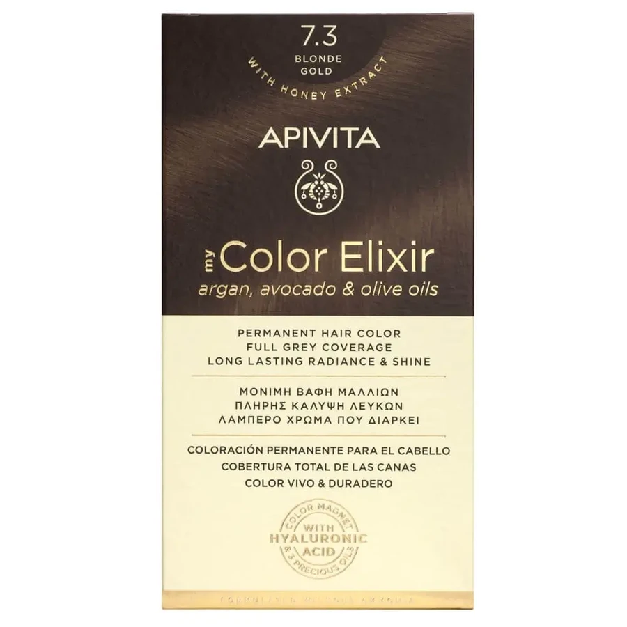 Еліксир для перманентної фарби для волосся Apivita My Colour Еліксир N7.3 Русявий золотистий: ціни та характеристики