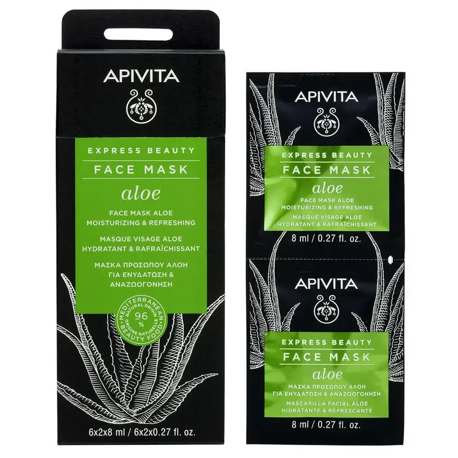 Apivita Express Beauty Увлажняющая маска для лица с алоэ 2х8 мл: цены и характеристики