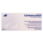 Тербинафин табл. 250 мг №10: цены и характеристики