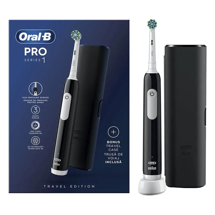 Oral B PRO 1 чорний з дорожньою коробкою: ціни та характеристики