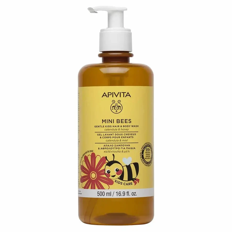 Apivita Mini Bees Ніжний дитячий шампунь і гель для душу з календулою та медом 500 мл: ціни та характеристики