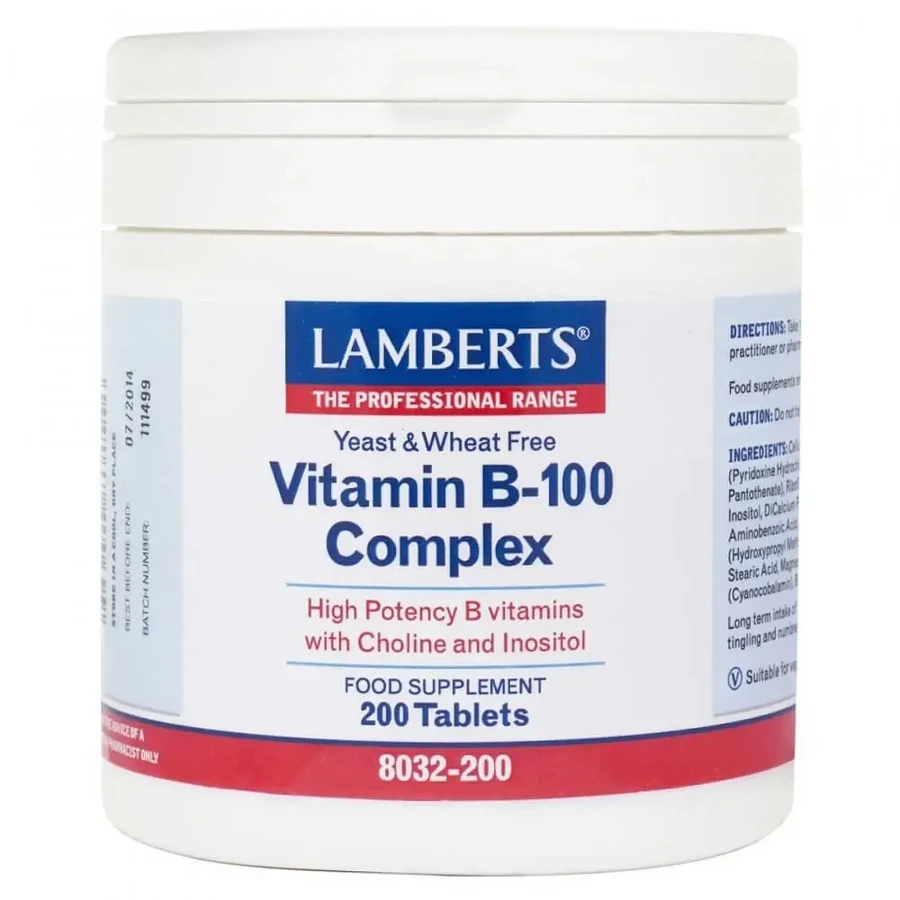 Lamberts Vitamin B-100 Complex 200tabs Комплекс вітамінів В-100: ціни та характеристики