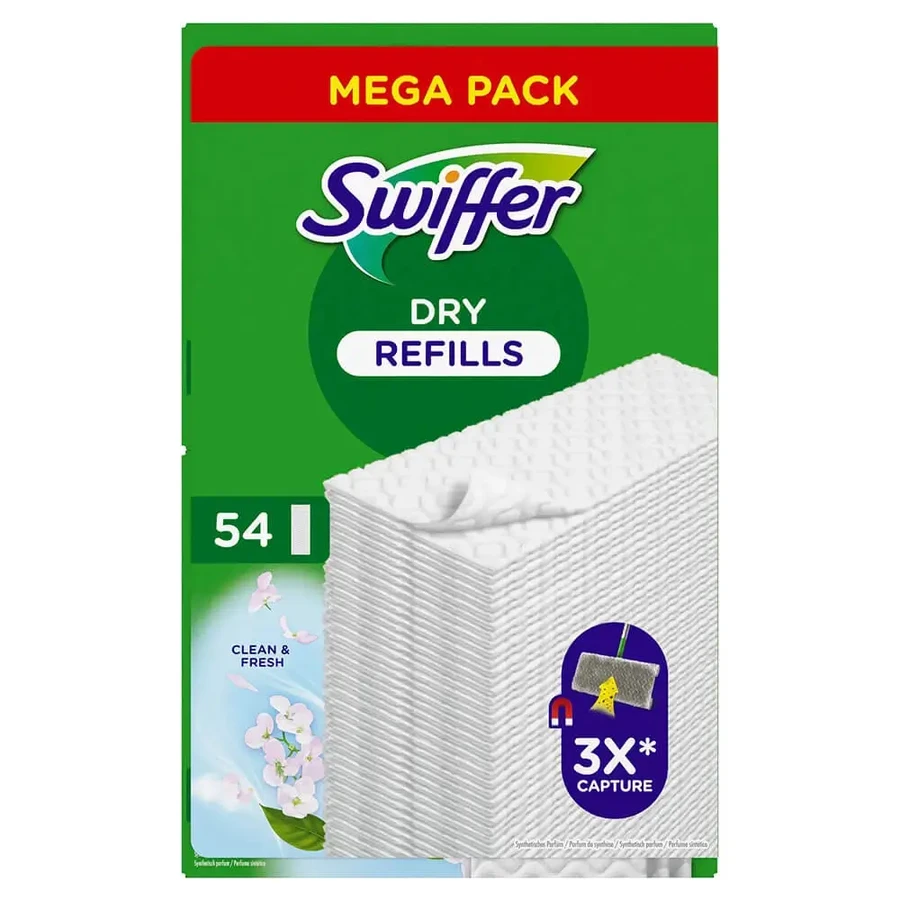 Запасные салфетки Swiffer Dry Floor 54шт: цены и характеристики
