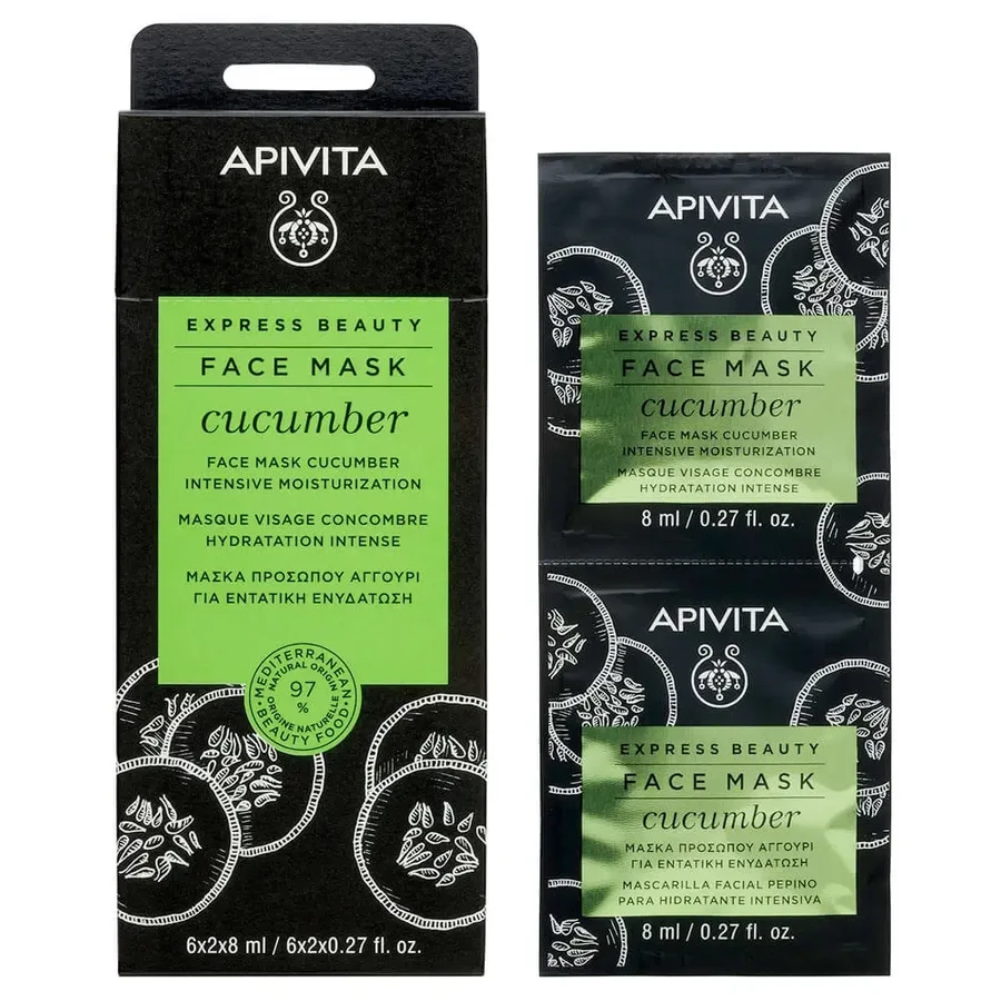 Apivita Express Beauty Интенсивная увлажняющая маска для лица с огурцом 2х8 мл: цены и характеристики