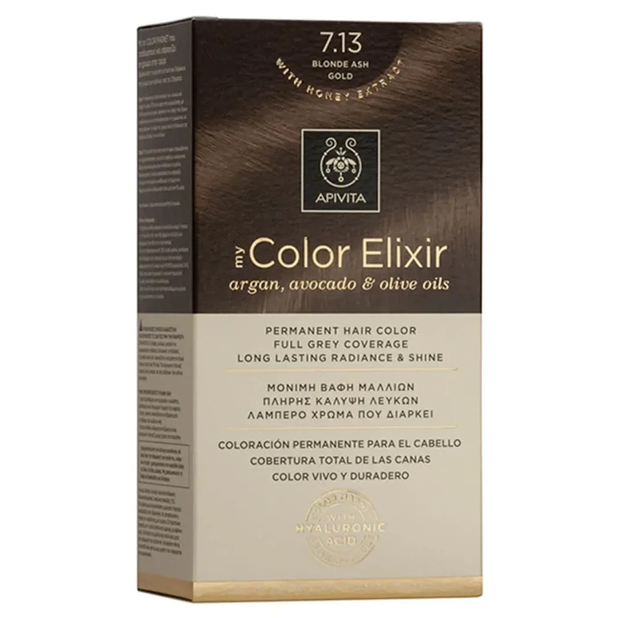 Apivita My Color Elixir Перманентная краска для волос N7,13 Медовый блондин сандаловый: цены и характеристики