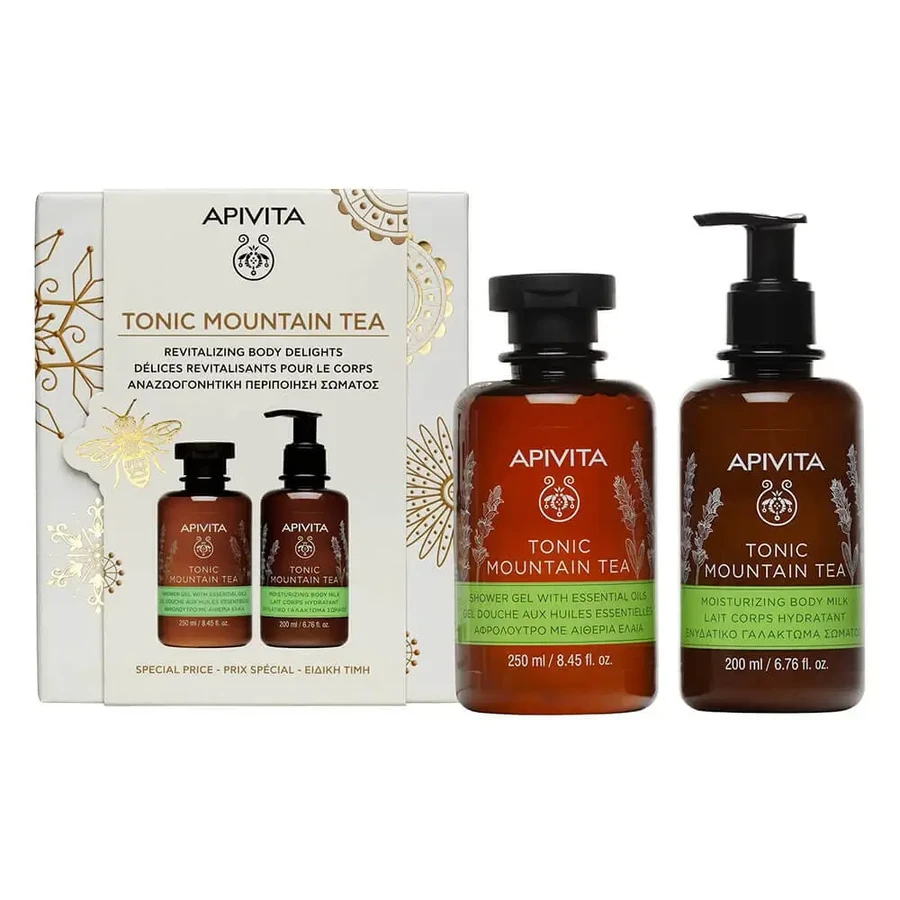 Apivita Promo Pack Mountain Tea Tonic Shower Gel 250ml & Moisturising Body Milk 200ml: цены и характеристики