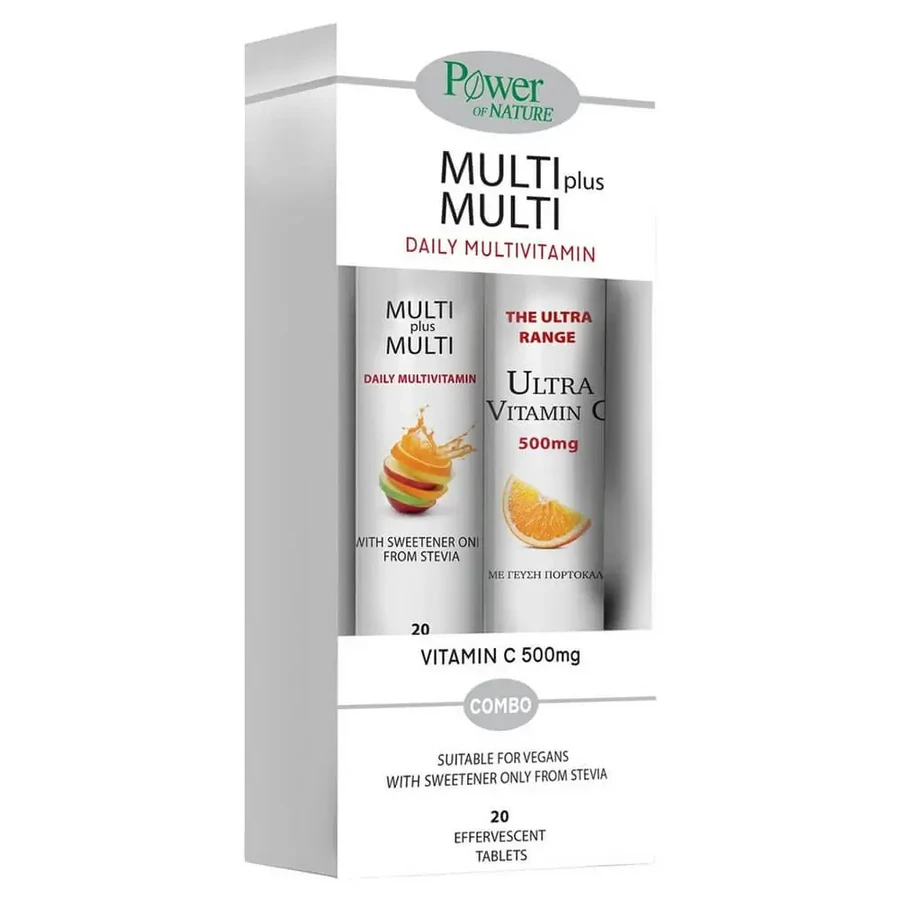 Промо-пакет Power Health Multi+Multi зі стевією 24 табл. зі смаком персика та вітаміном С 500 мг 20 табл.: ціни та характеристики