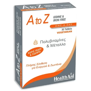 Health Aid A to Z Без йода и железа 30 таблеток
