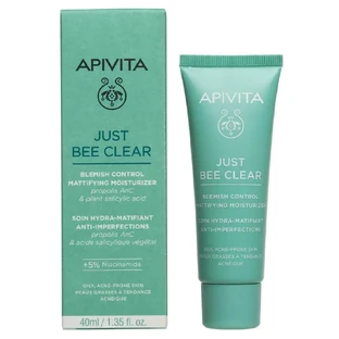 Apivita Just Bee Just Bee Clear Blemish Control Матуючий зволожуючий крем з прополісом AmC та рослинною саліциловою кислотою 40мл
