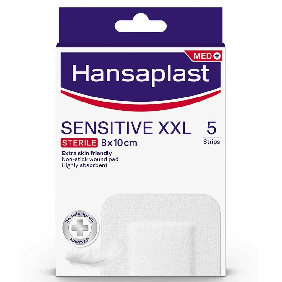 Hansaplast Med+ Sensitive XXL стерильный 8x10см 5шт: цены и характеристики