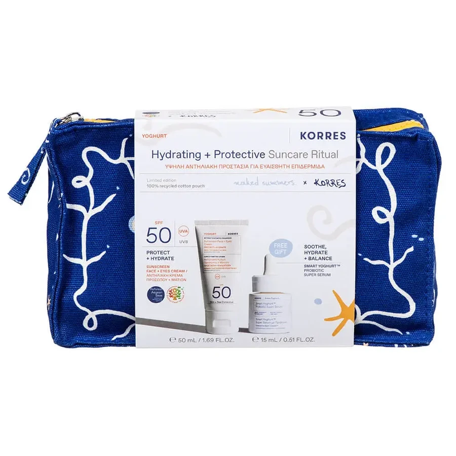 Korres Promo Pack Yoghurt Sunscreen Face Cream SPF50 50ml & FREE Smart Yoghurt Probiotic Super Serum 15ml: цены и характеристики
