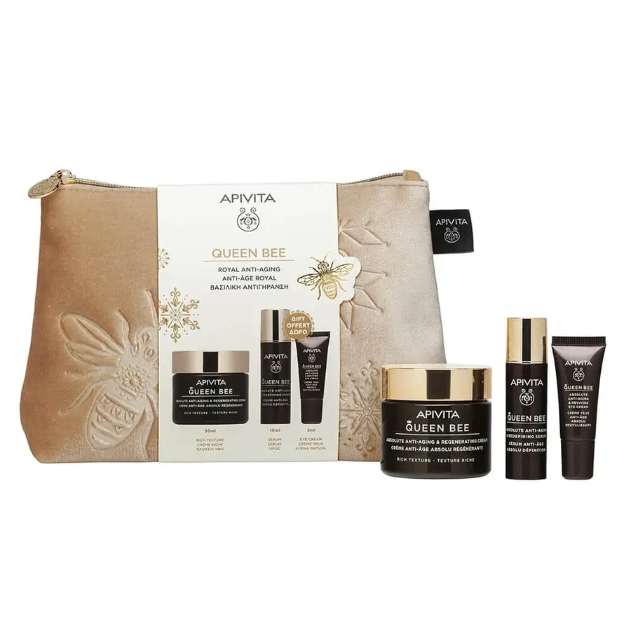 Apivita Promo Pack Queen Bee Rich Texture Cream 50ml с сывороткой 10ml и кремом для глаз 5ml FREE: цены и характеристики