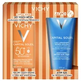 Промо-пакет Vichy Capital Soleil Dry Touch Matte Finish SPF50+ 40 мл та безкоштовне заспокійливе молочко після засмаги Capital Soleil After Sun Soothing Milk 100 мл
