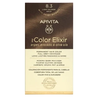 Apivita My Colour Elixir Перманентная краска для волос N8.3 Блондинка светло-золотистая