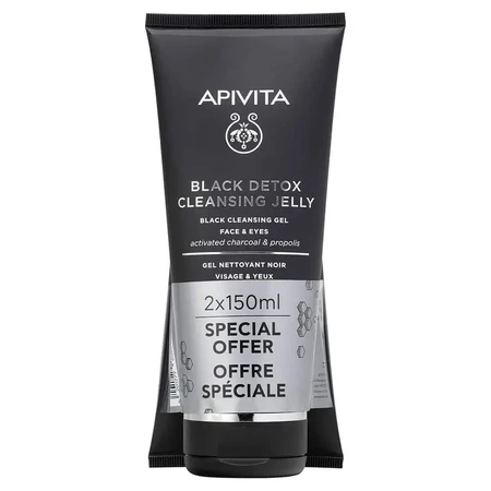 Apivita Promo Pack Чорний детокс-желе з активованим вугіллям та прополісом 2х150мл: ціни та характеристики