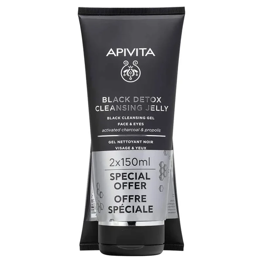 Apivita Promo Pack Чорний детокс-желе з активованим вугіллям та прополісом 2х150мл: ціни та характеристики