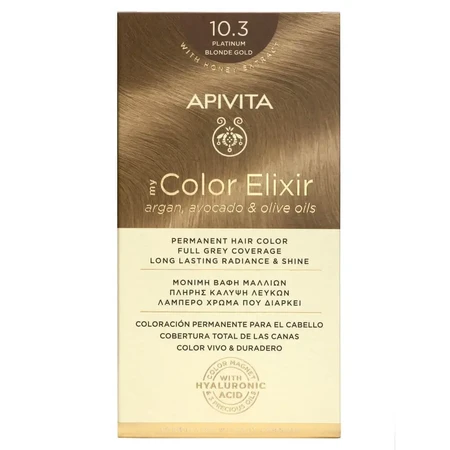 Еліксир для перманентної фарби для волосся Apivita My Colour Elixir N10.3 Русявий золотистий: ціни та характеристики
