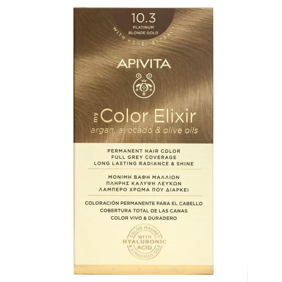 Еліксир для перманентної фарби для волосся Apivita My Colour Elixir N10.3 Русявий золотистий: ціни та характеристики